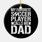 サッカーお気に入りの選手がパパと呼ぶ父の セラミックオーナメント (裏面)