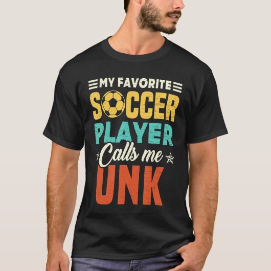 サッカーお気に入りの選手がヴィンテージを呼び出す Tシャツ (正面)