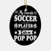 サッカーお気に入りの選手が私に電話ポップ・アートのする セラミックオーナメント (右)