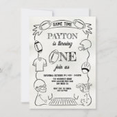 サッカーお洒落第1回片手引き誕生日 招待状 (正面)