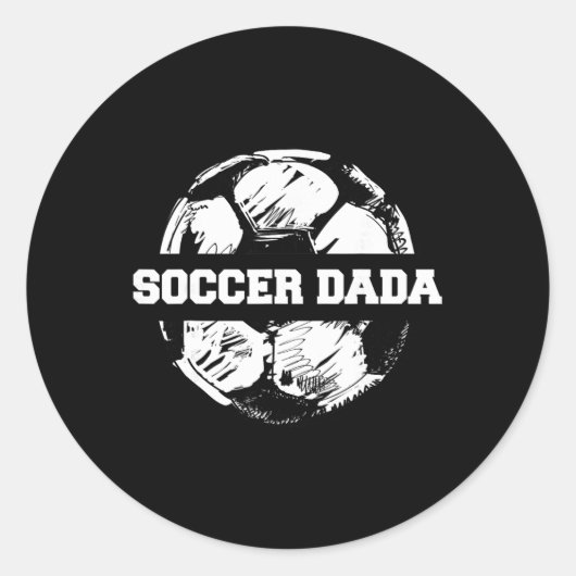サッカーお父さんサッカー好き分割面白いサッカーお父さん ラウンドシール (正面)