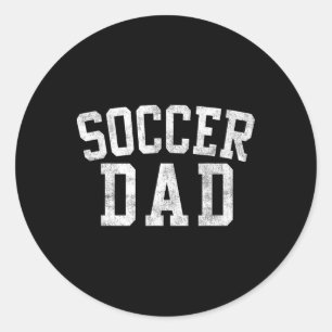 サッカーお父さん Clic ボールドフォント 父の日 パパ  ラウンドシール