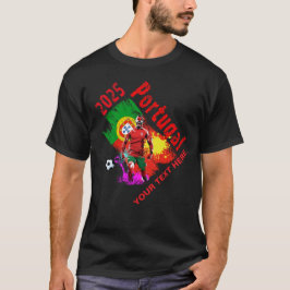 サッカーお祝いポルトガル国旗2025 Tシャツ