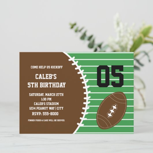 サッカーかわいいステッチ誕生日パーティーの招待状 招待状 (スタンド正面)