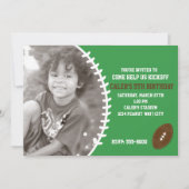 サッカーかわいい誕生日パーティー写真招待状 招待状 (正面)