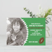 サッカーかわいい誕生日パーティー写真招待状 招待状 (スタンド正面)