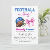 サッカーかリボン 青かピンク 性別発表 招待状 (スタンド正面)