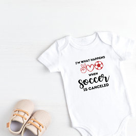 サッカーが中止になった時は私が起こること ベビーボディスーツ
