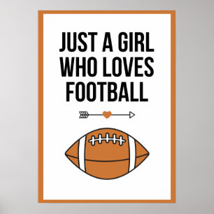 サッカーが大好きな女の子だけのアスリートブラウン ポスター