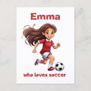 . .サッカーが大好きな女の子 シーズンポストカード