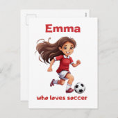 . .サッカーが大好きな女の子 シーズンポストカード (正面/裏面)