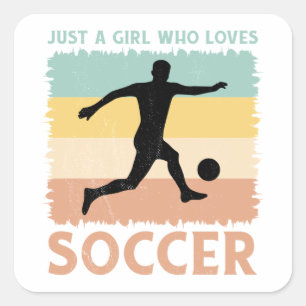 サッカーが大好きな女の子 スクエアシール