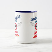 サッカーが大好きな女の子 ツートーンマグカップ (中央)