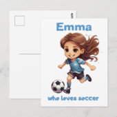 . .サッカーが大好きな女の子 ポストカード (正面/裏面)