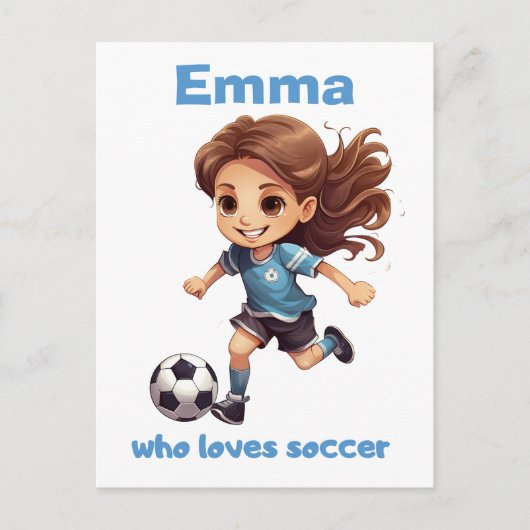 . .サッカーが大好きな女の子 ポストカード (正面)
