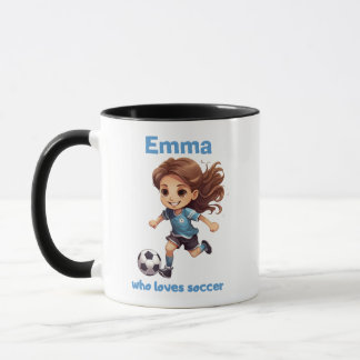 . .サッカーが大好きな女の子 マグカップ