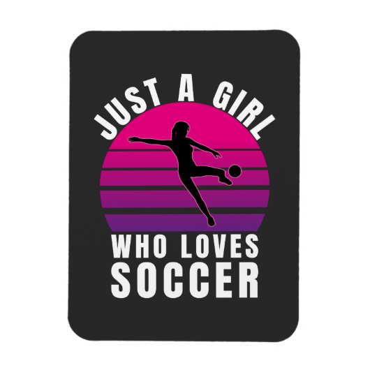 サッカーが大好きな女の子 マグネット (縦)