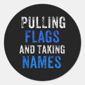 サッカーが大好きな男や女の子のためのフラッグサッカー ラウンドシール (正面)