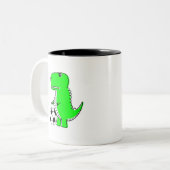 サッカーが大好きな緑の恐竜 ツートーンマグカップ (正面左)