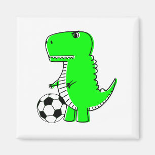 サッカーが大好きな緑の恐竜 マグネット