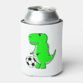 サッカーが大好きな緑の恐竜 缶クーラー (缶正面)