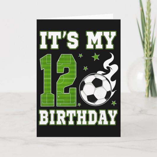 サッカーが大好きな12歳の誕生日! カード (正面)