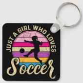 サッカーが大好きカラフルの女の子 キーホルダー (裏面)