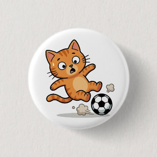 サッカーが好きなかわいい猫のピン 缶バッジ