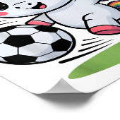 サッカーが好きなユニコーン女子 サッカー大好きママのための面白グッズ ポスター (角)