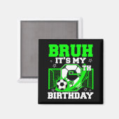 サッカーが好きな6歳の誕生日おめでとう バカ笑いする少年 マグネット (正面/裏面)