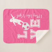 サッカーが好き-女の子が好き遊- シェルパブランケット (正面(横))