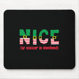 サッカーが絡むと嬉しい 楽しいスポーツのクリスマス マウスパッド
