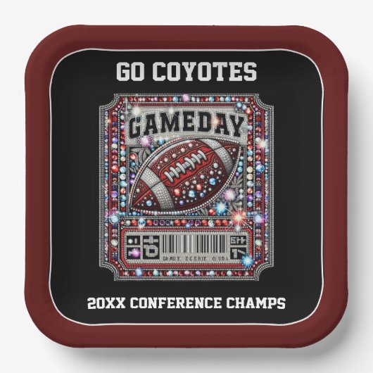 サッカーきらきら光るパーティービッグゲームボウルゲームチケット ペーパープレート (正面)