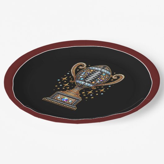 サッカーきらきら光るパーティービッグゲームボウルゲームトロフィー ペーパープレート (アングル)