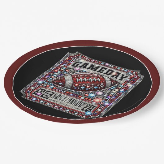 サッカーきらきら光るパーティービッグゲームボウルゲーメディチケット ペーパープレート (アングル)