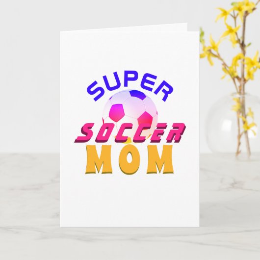 サッカーすごいママサッカースポーティ母の日 カード (黄色い花)