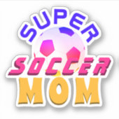 サッカーすごいママサッカーボールカラフルスポーツ シール (正面)