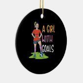 サッカーっ子 – ゴールの女の子 セラミックオーナメント (右)