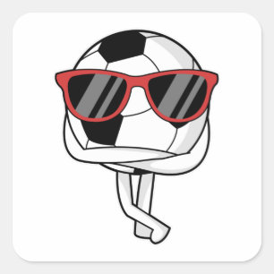 サッカーでサングラスをかけたサッカー選手 スクエアシール