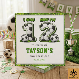 サッカーでスターな2歳の誕生日おめでとう!1歳から2歳へ スタンダードカクテルナプキン