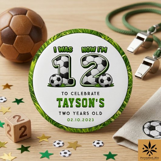 サッカーでスターに!1歳から2歳の誕生日おめでとう 缶バッジ