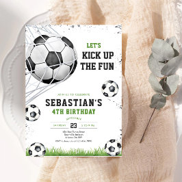 サッカーで楽しくお祝いしよう キッズ誕生日招待状 招待状
