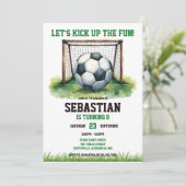 サッカーで楽しく遊ぼう スポーツ 子供 誕生日 招待状 (スタンド正面)