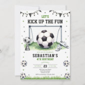 サッカーで楽しさをアップ キッズ誕生日招待状 招待状 (正面)