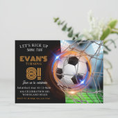 サッカーで盛り上がろう！ サッカー・パーティー、フットボール・テーマ 招待状 (スタンド正面)