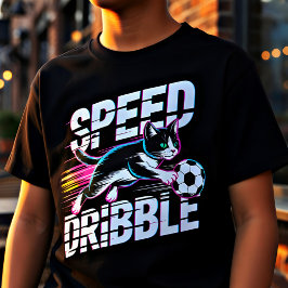 サッカーで遊ぶかわいい猫 - 子ども & 思春期のプレゼント Tシャツ