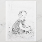 サッカーで遊ぶ女の子の塗り絵 (正面)