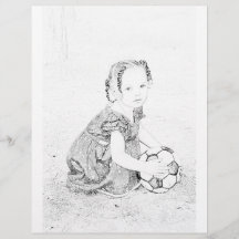 サッカーで遊ぶ女の子の塗り絵