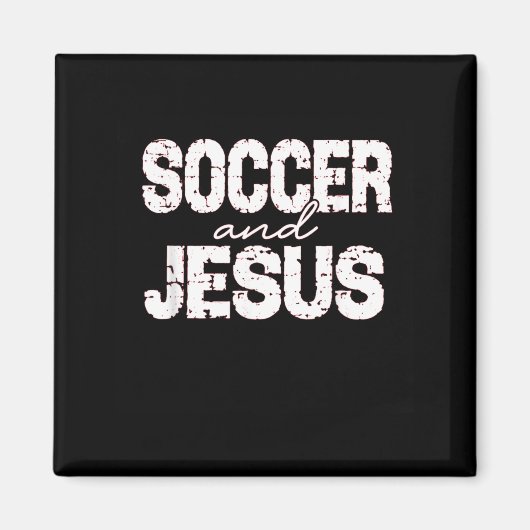 サッカーとイエスのキリスト教の名言 聖書 マグネット (正面)