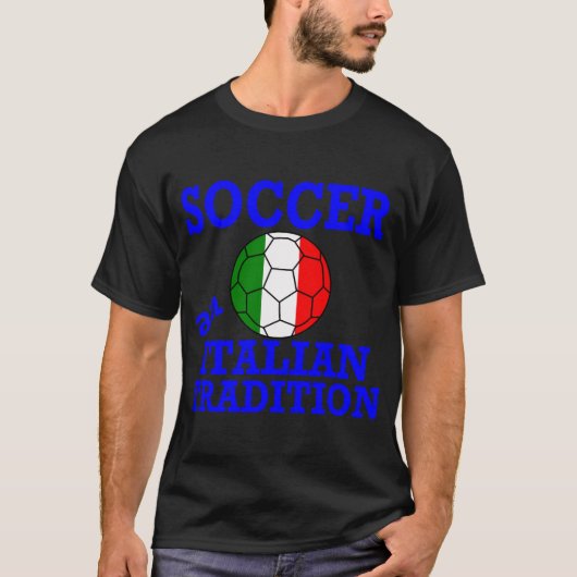 サッカーとイタリアン伝統 Tシャツ (正面)